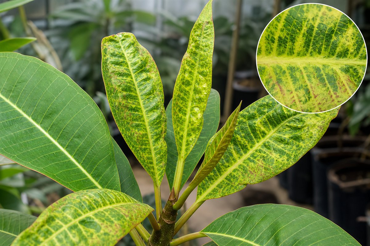 Plumeria reference showing mosaic virus