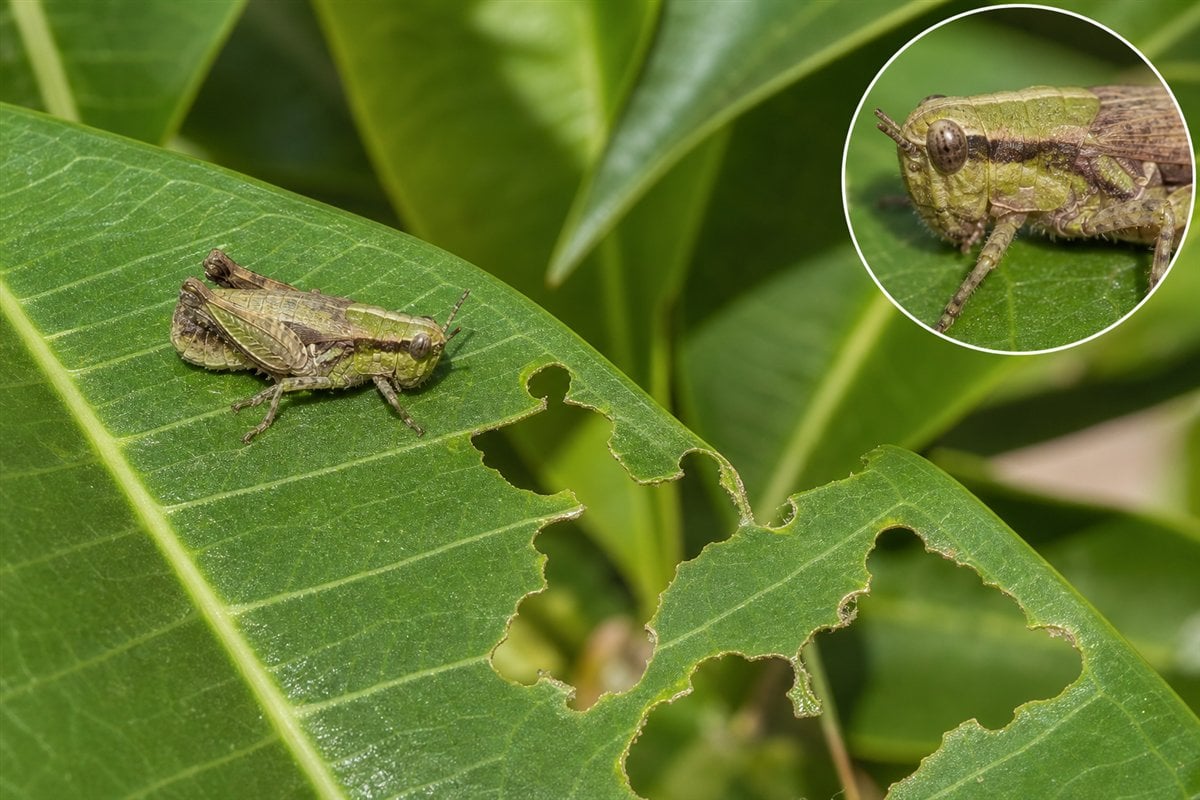 Plumeria reference showing grasshopper