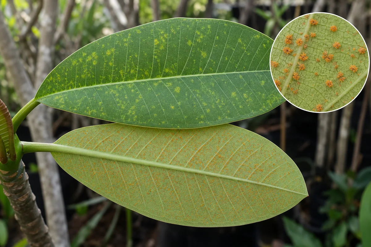 Plumeria reference showing rust